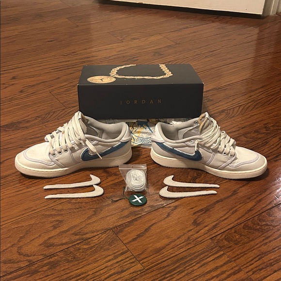 Nike Air Jordan White Sneakers. AJKO with exchangeable swooshes. Stock X verifie - Picture 3 of 6